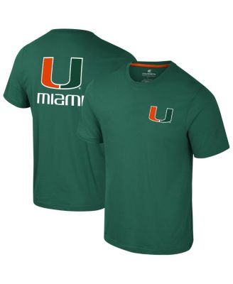 Colosseum - Men's Green Miami Hurricanes Logo Lockup Active Blend T-shirt