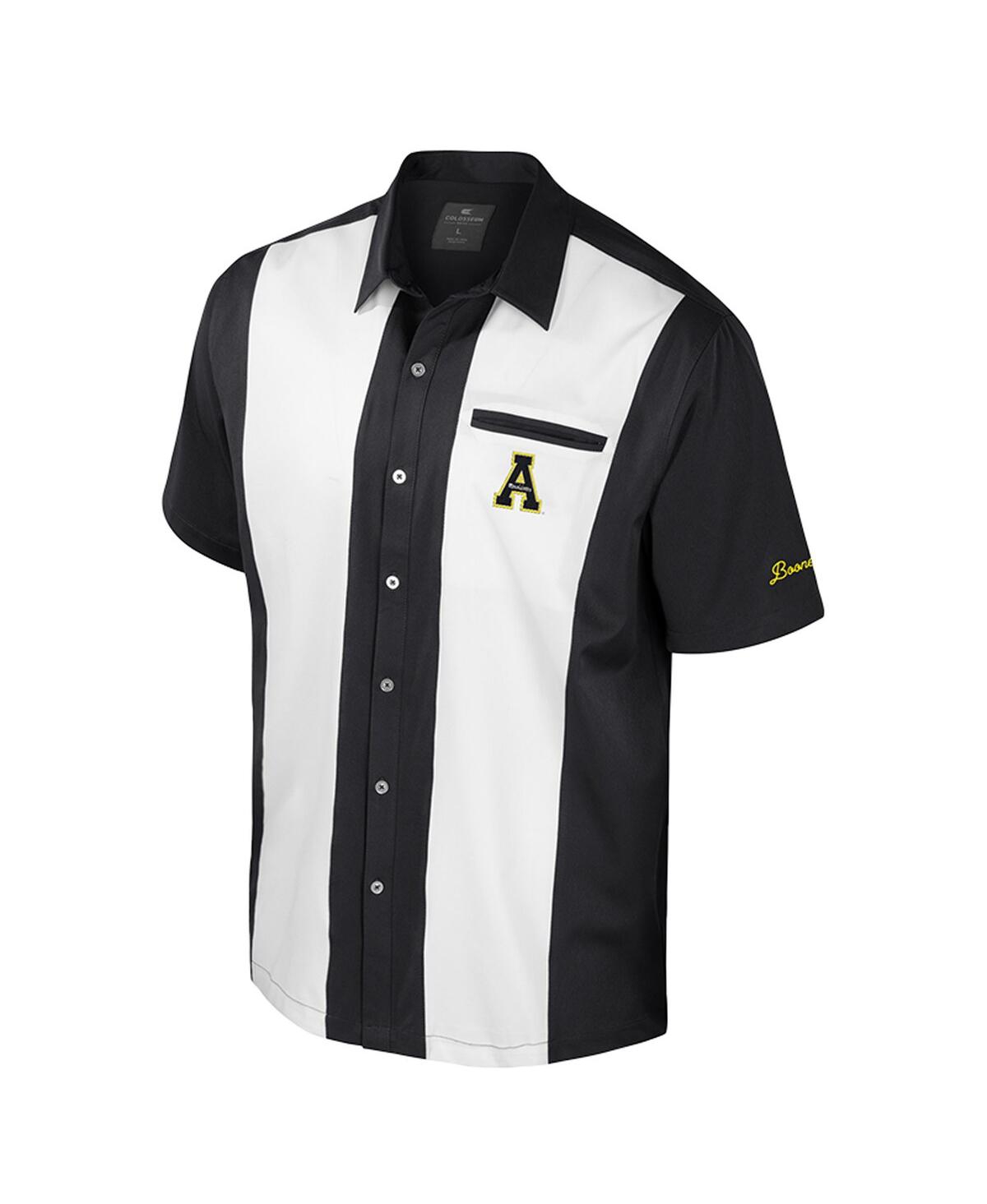Colosseum Men's Black Appalachian State Mountaineers Strike Bowling Button-up Shirt In Black