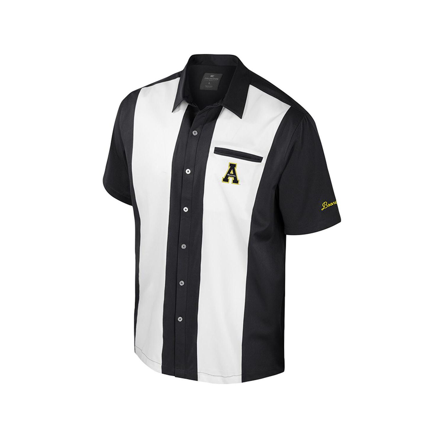 Men's Black Appalachian State Mountaineers Strike Bowling Button-Up Shirt
