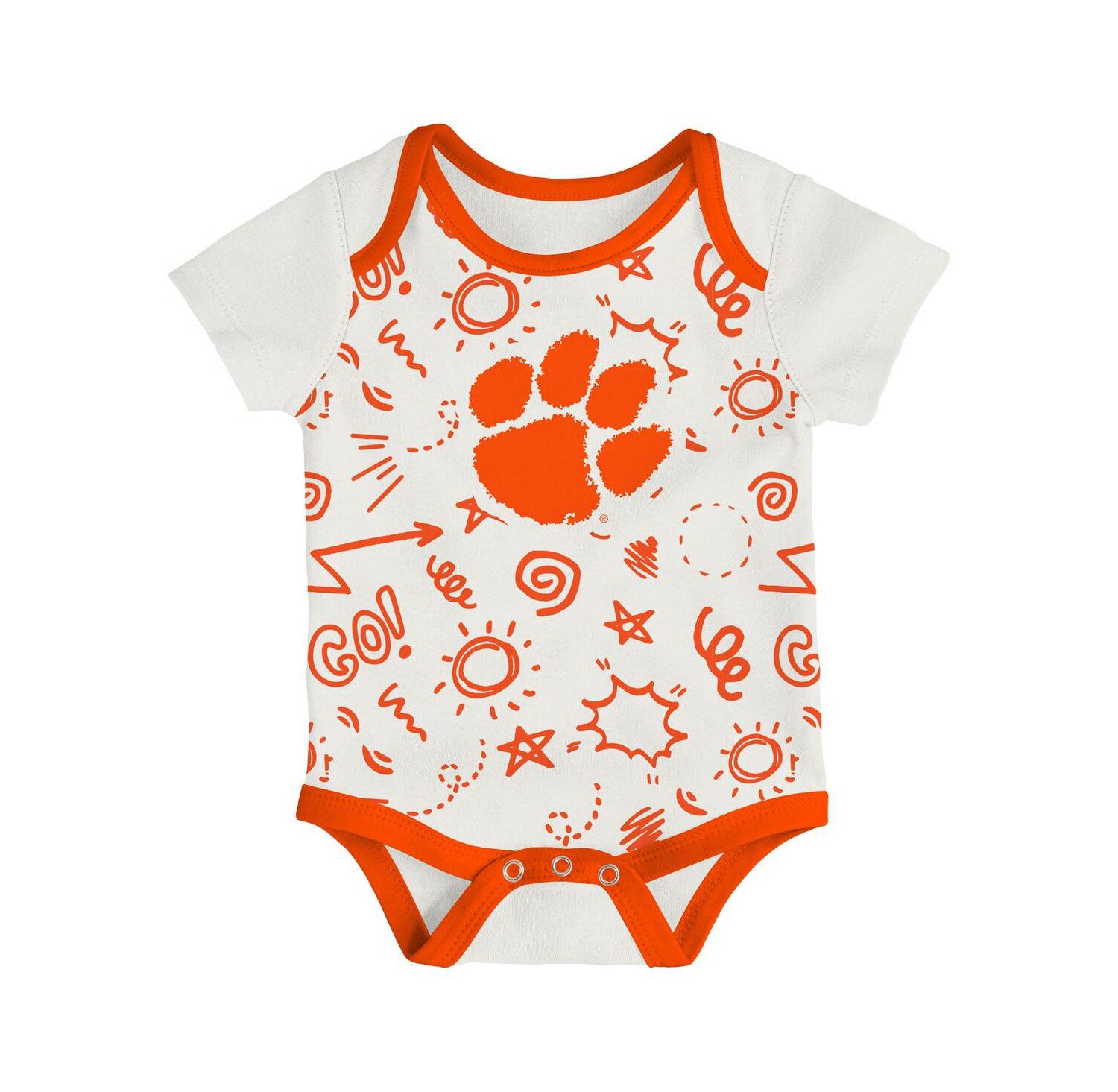 Baby Boys and Girls 3-Pack Clemson Tigers All Day Play Bodysuit Set