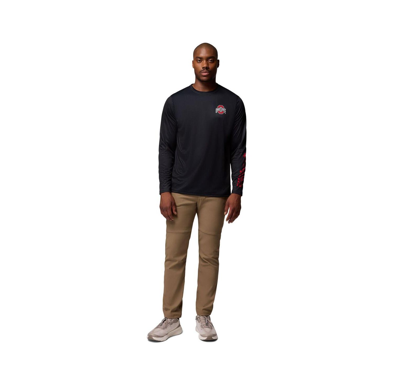 Men's Black Ohio State Buckeyes PHG Terminal Shot 3-Hit Long Sleeve T-Shirt