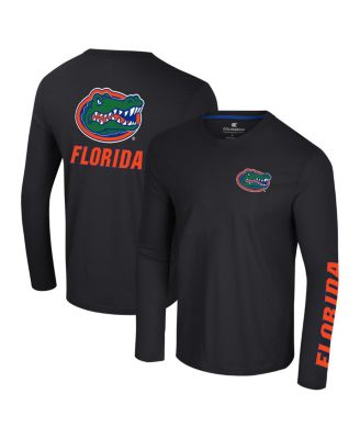 Colosseum - Men's Black Florida Gators Logo Lockup 3-Hit Active Blend Long Sleeve T-shirt