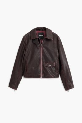 Women's Burgundy faux leather jacket