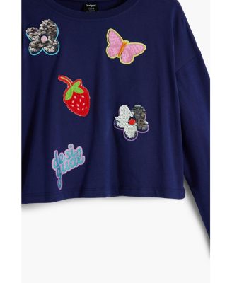 Girls's T-shirt with applique shapes