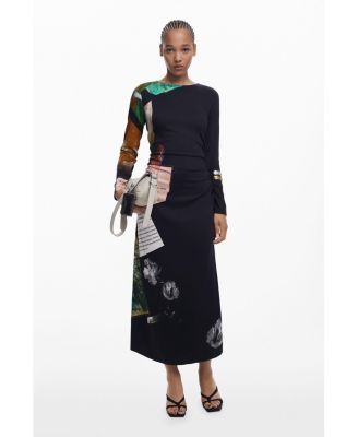 Women's Collage asymmetrical dress