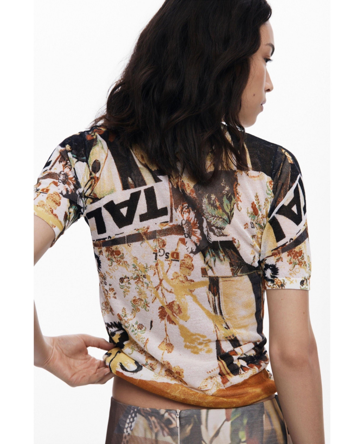 Desigual Women's Collage Knit T-shirt In Multi