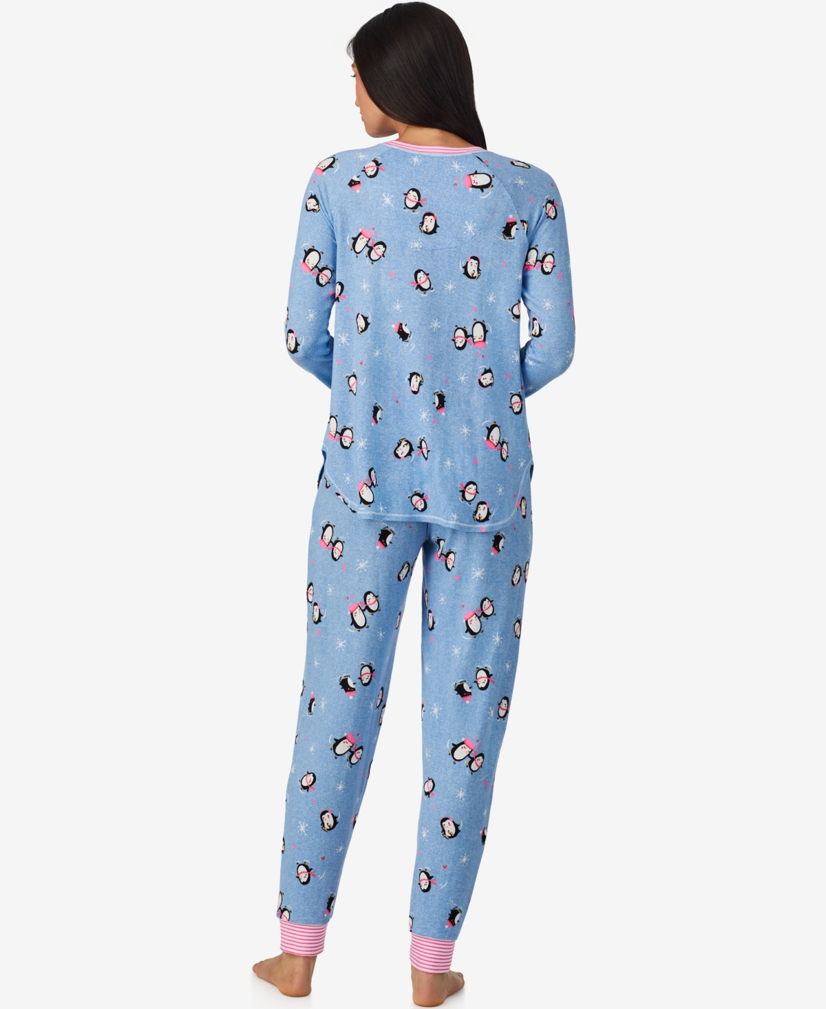 Cuddl Duds Women's 2-piece Brushed Sweater Knit Long Sleeve Jogger Pajama Set In Blue
