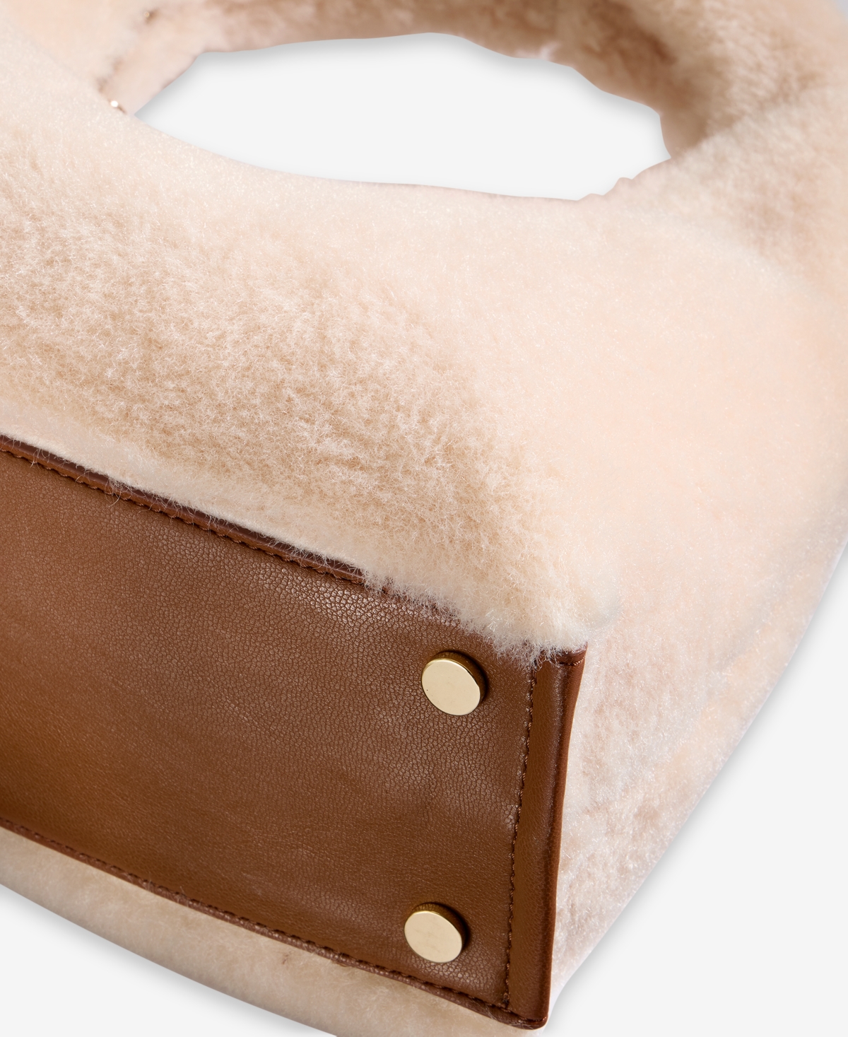 Inc International Concepts Nyrah Faux Fur Hobo Bag, Macy's Exclusive In Neutral