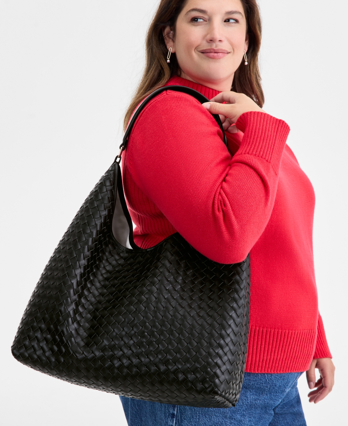 On 34th Joenii Extra Large Hobo Bag, Exclusively At Macy's In Black