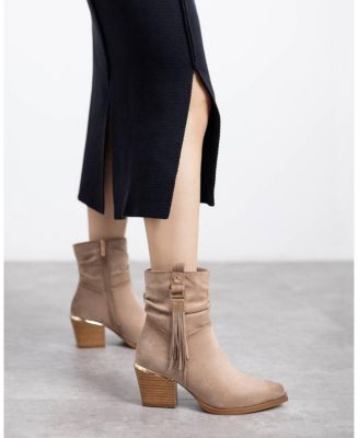 Women's Suede Italian Western Booties By XTI