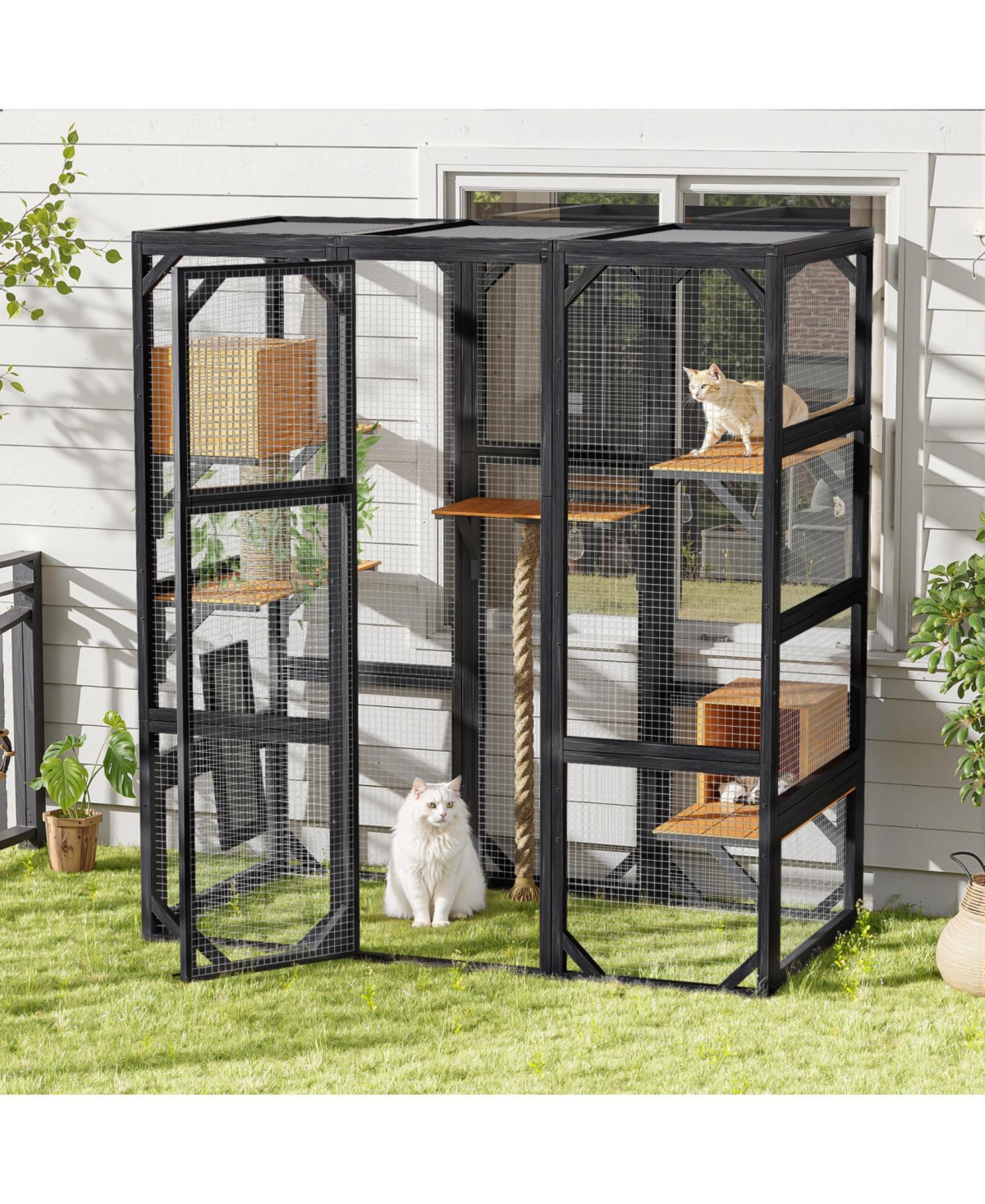 Streamdale Furniture Outdoor Cat House Catio with Condos
