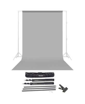 Widetone Seamless Background Paper, 86" wide x 36' Focus Gray, #60 - Bundle With Flashpoint 10' Background Support System Air Cushioned,