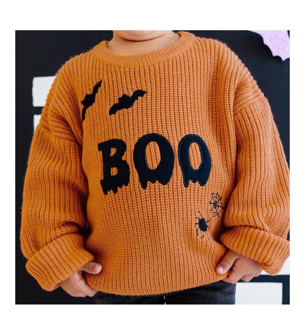 Sweet Wink Toddler Boys Boo Drip Halloween Knit Sweater