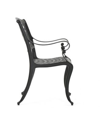 Cayman Arch Mesh Aluminum Dining Chairs Set of 2 Outdoor Patio Seating