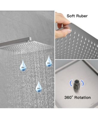 3-Spray Patterns With 2.5 GPM 12 in. Showerhead Wall Mounted Dual Shower Heads With Valve