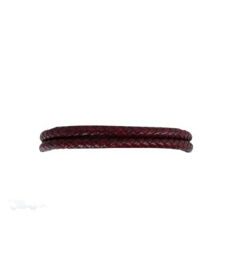 Caleb's Crimson Braided Leather Secure Clasp Bracelet