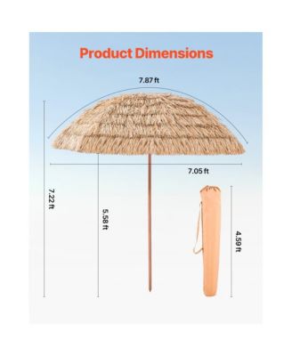 Outdoor Tiki Thatched Umbrella for Patio, Pool, and Garden Shade