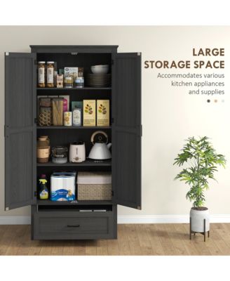 Spacious Kitchen Storage Cabinet with Shelves for Pantry and Kitchen Organization