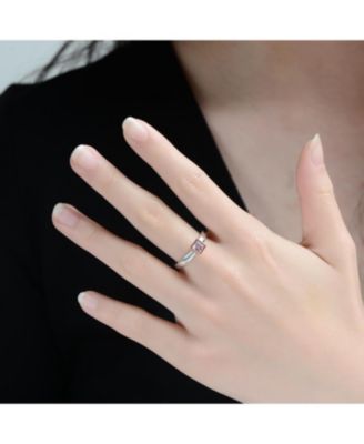 Two Tone with Colored Cubic Zirconia Ring