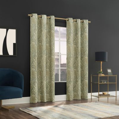 Halle Abstract Geometric Semi-Sheer Grommet Curtain Panel