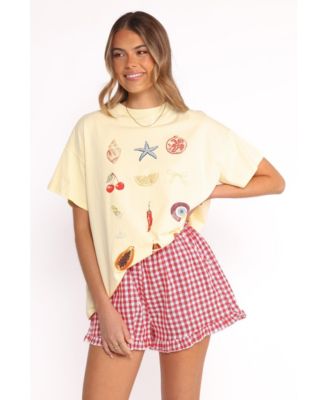 Women's Daphne Short Set - Yellow Red Gingham