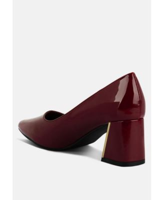 Womens Zaila Metallic Accent Block Heel Pumps