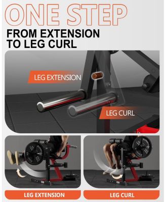 Leg Extension and Curl Machine, Lower Body Special Leg Machine, Adjustable Leg Exercise Bench with Plate Loaded, Leg Rotary Extension for Thigh, Home Gym Weight Machine