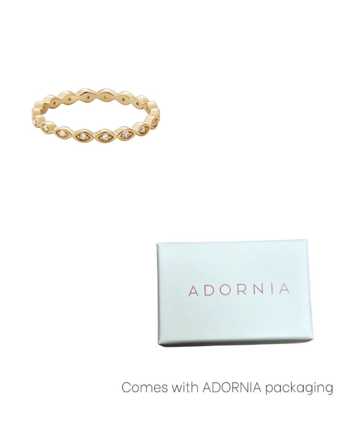Adornia Gold Cubic Zirconia Marquis Eternity Band Ring In Gold