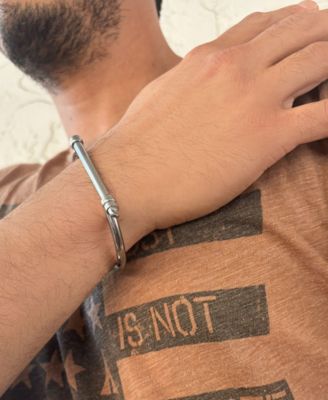 Tarnish Resistant Silver Screw Cuff Bracelet