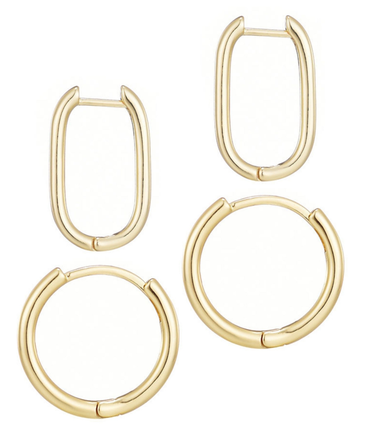 Adornia Gold Hoop Earrings Set In Multi