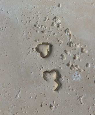 Gold Plated Cubic Zirconia Heart Hoop Earrings