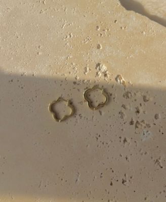 Gold Plated Clover Hoop Earrings