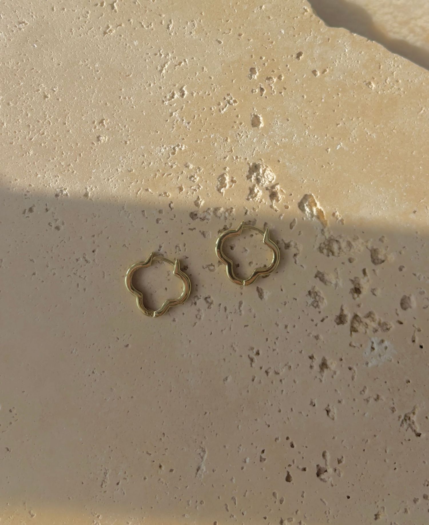 Gold Plated Clover Hoop Earrings