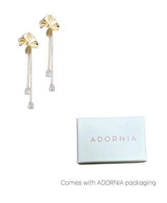 Gold Plated Crystal Flower Tennis Drop Earrings