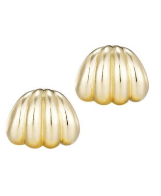 Gold Plated Fluted Wrap Around Huggie Earrings