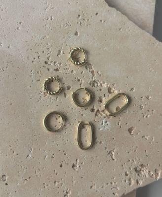 Gold Plated Hoop Earrings Set