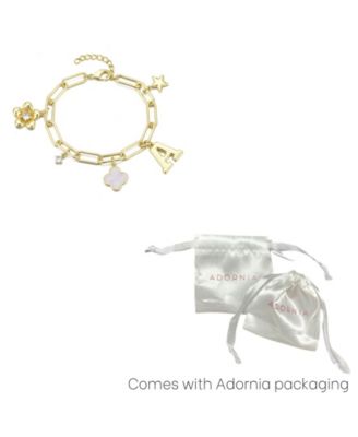 Gold Initial Chunky Charm Bracelet