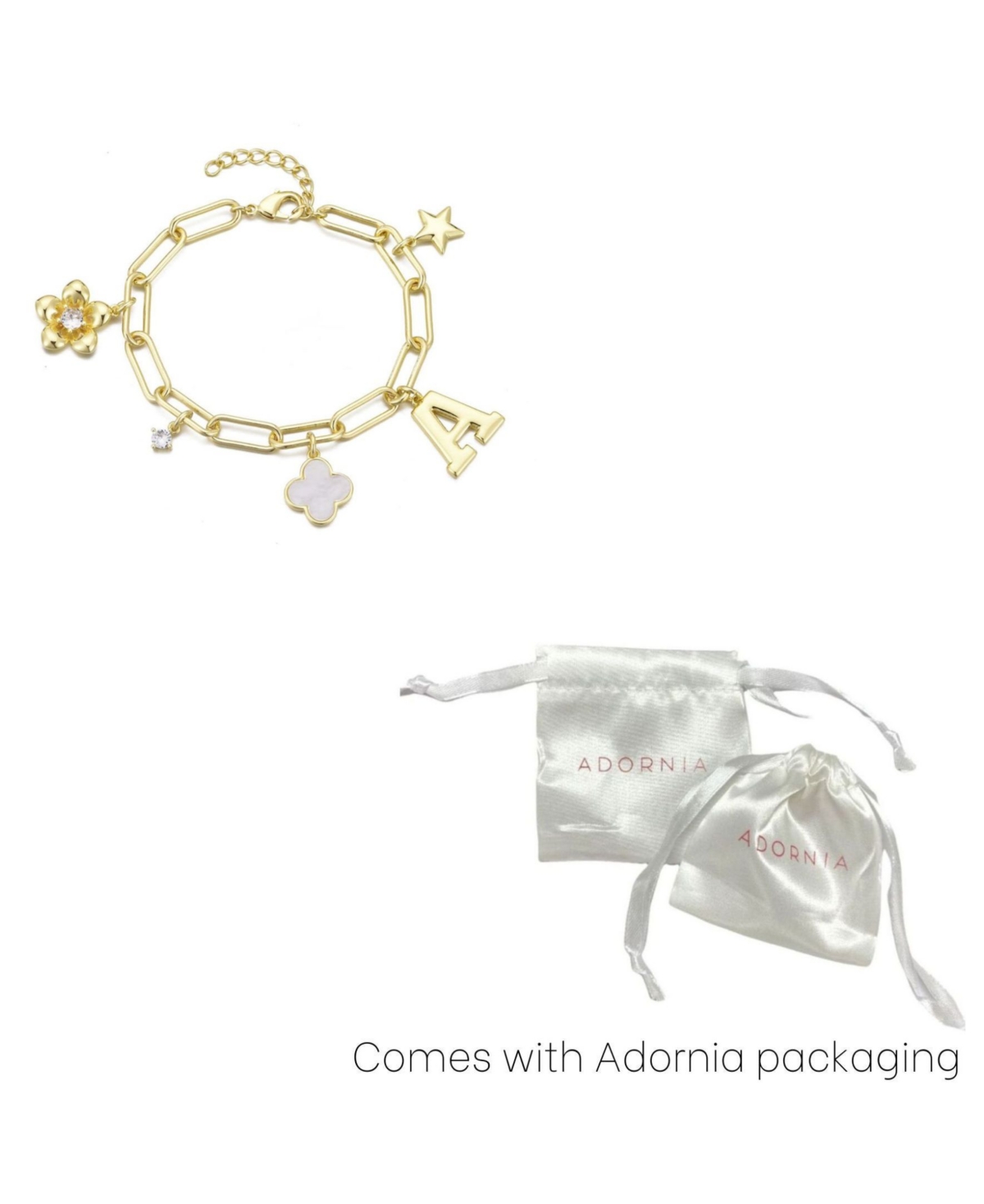 Adornia Gold Initial Chunky Charm Bracelet In Gold