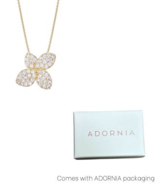 Gold Cubic Zirconia Oversized Flower Necklace