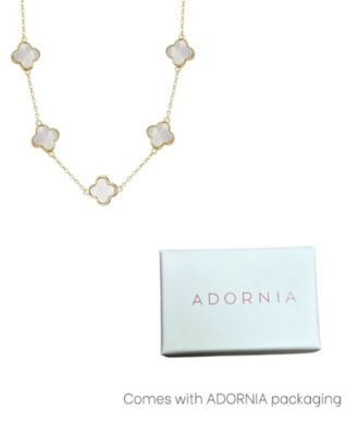 Mother of Pearl Clover Station Necklace