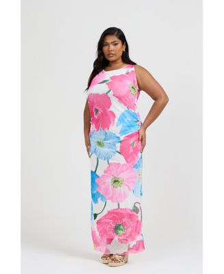 Women's Curve Mesh Maxi Dress