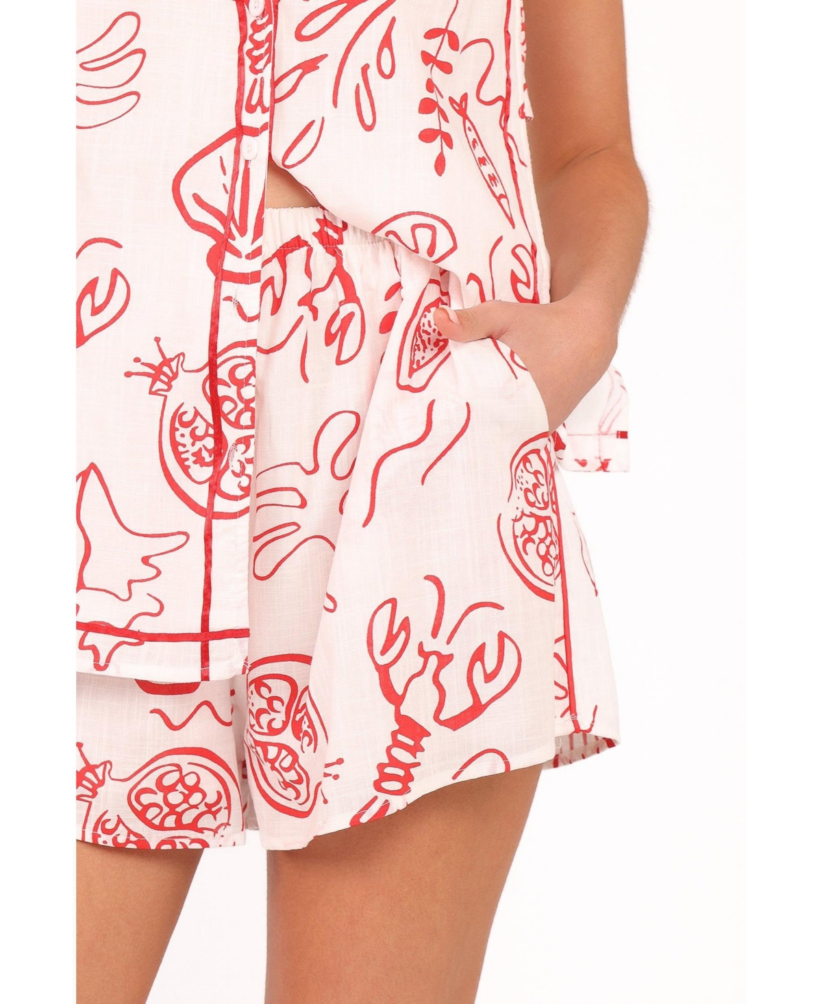 Petal and Pup Women's Cefalu Short Set - Red Lobster
