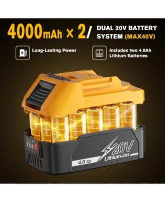 4-in-1 40V Max Power Cordless Electric Brush Cutter, String Trimmer, Pole Saw & Hedge Trimmer with 2× 4.0Amh Batteries and Charger