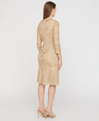 Women's Square Neck Soutache Dress