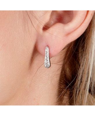 Skinny Drip Studs with white topaz