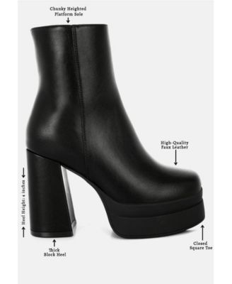 Womens Baltese Zip-Up Chunky Boots