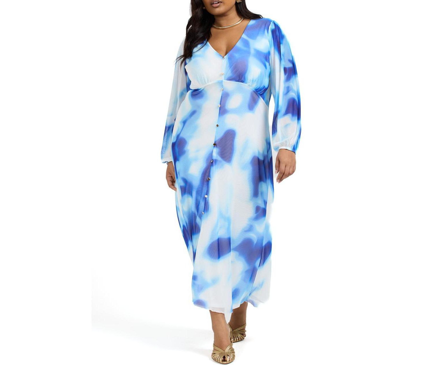 Women's Vibrant Tie Dye Midi Dress