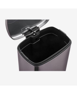 50L / 13.2 Gallon Rectangular Step Can -Black Stainless Steel