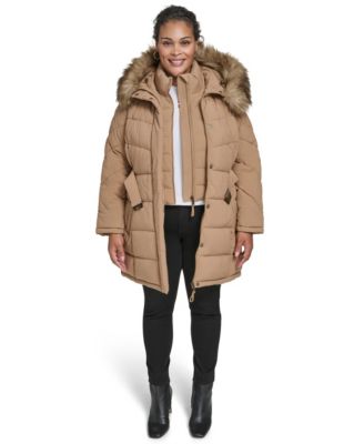 Plus Size Hooded Puffer Coat