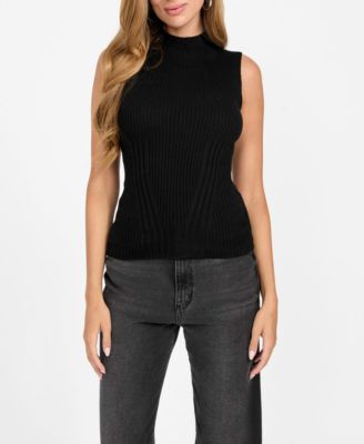 Women's Mock Neck Sleeveless Seamless Sweater
